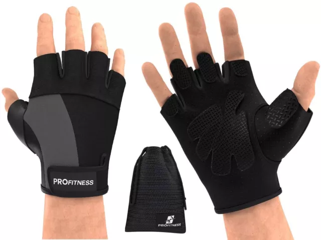 Ventilated Weight Lifting Gloves, Workout-Crossfit WOD Sweat-Wicking Padded (M)