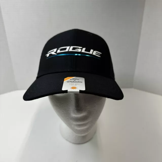 NEW Callaway Rogue Mens Black StrapBack Adjustable Hat Golf Logo Cap NWT UPF 30+