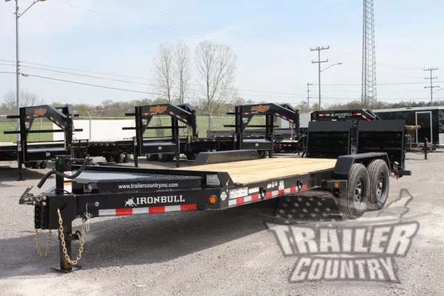 NEW 2023 7 X 22 (20+2) 14k Heavy Equipment Trailer Spring Assist Ramps 8" I Beam