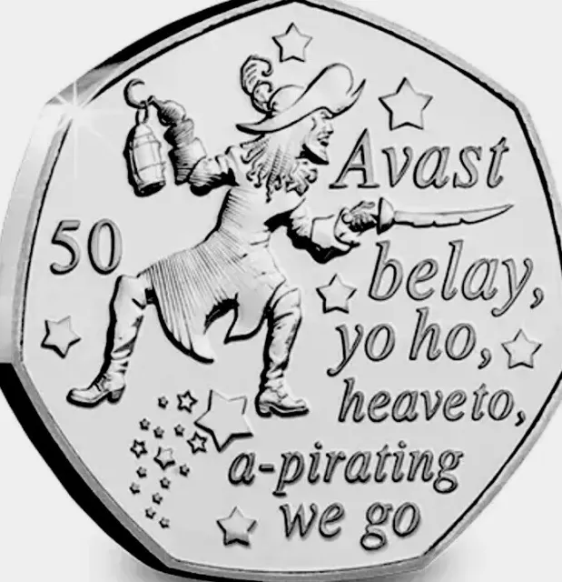 Isle Of Man 🇮🇲 Coin 50p Commemorative 2019 Peter Pan Hook New UNC From Bag