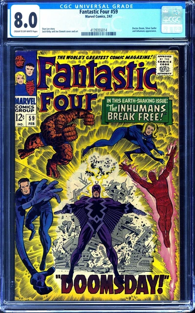 Fantastic Four #59 CGC 8.0 (C-OW) Classic cover art by Jack Kirby