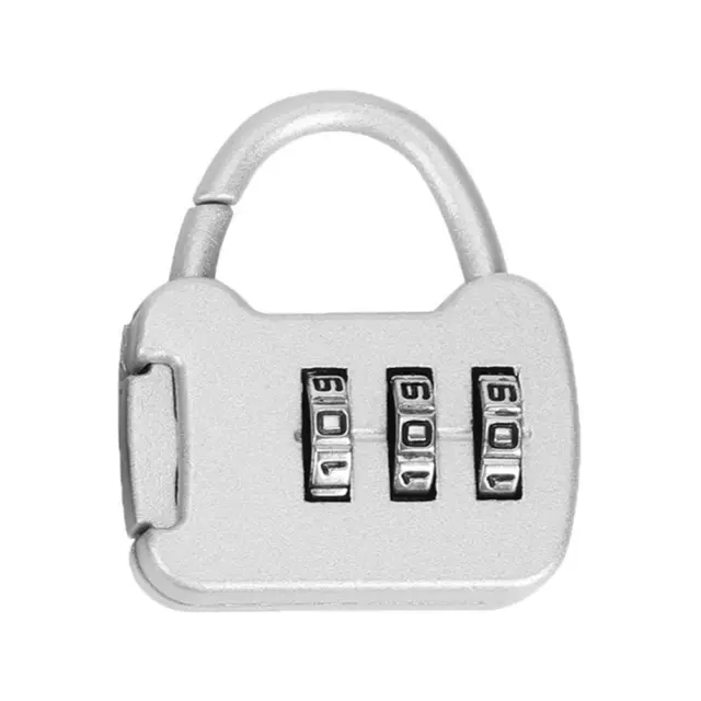 fr Zinc 3 Digit Code Combination Password Lock Mini Luggage Case Lock (Silver)