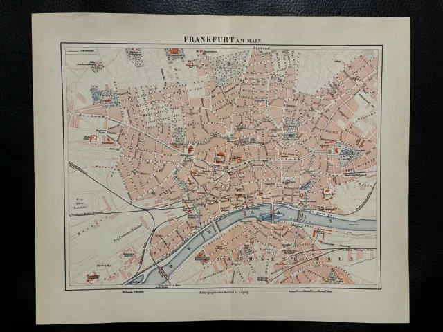 Konvolut: 2 antike historische Stadtpläne Frankfurt am Main um 1880 - 1905