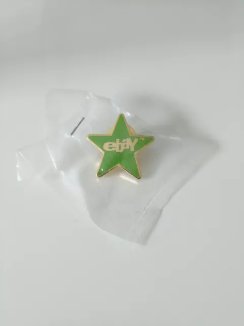 eBay Pin GREEN Star 5,000 FB Award Enamel Lapel Old Logo NEW