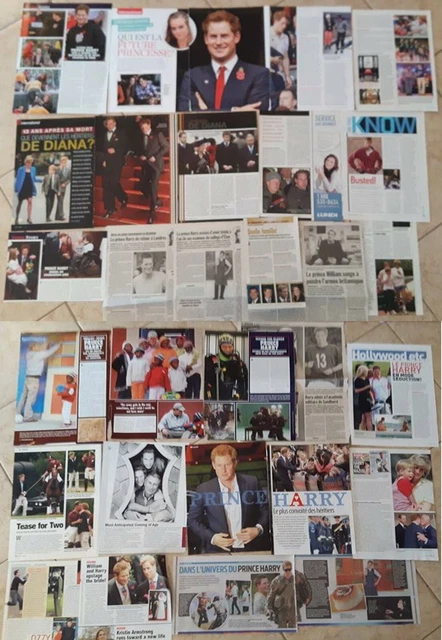 ROYAL FAMILY PRINCE HARRY Magazine & Newspaper CLIPPINGS Lady Diana $9. ...