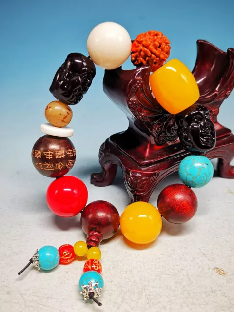 NICE HIGH-GRADE Rosewood Wood Beads Beeswax Beads Bodhi Beads Bracelet B04