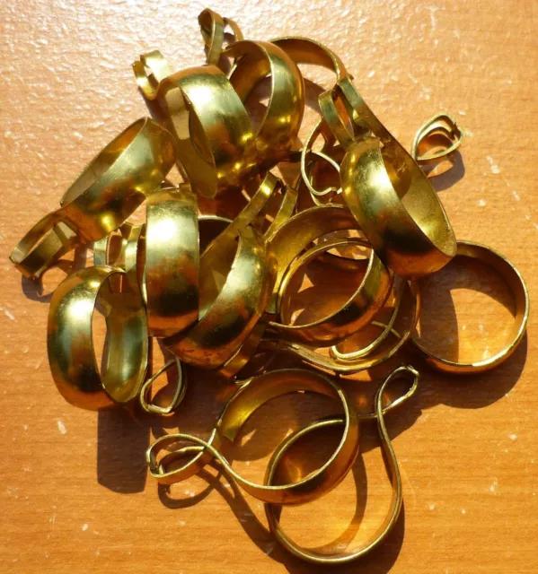 (14) Vintage Brass Finish 3/4" Clip-On Cafe Curtain Drapery Rings