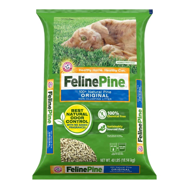 FELINE PINE ORIGINAL NonClumping Pine Pellet Cat Litter Natural Odor