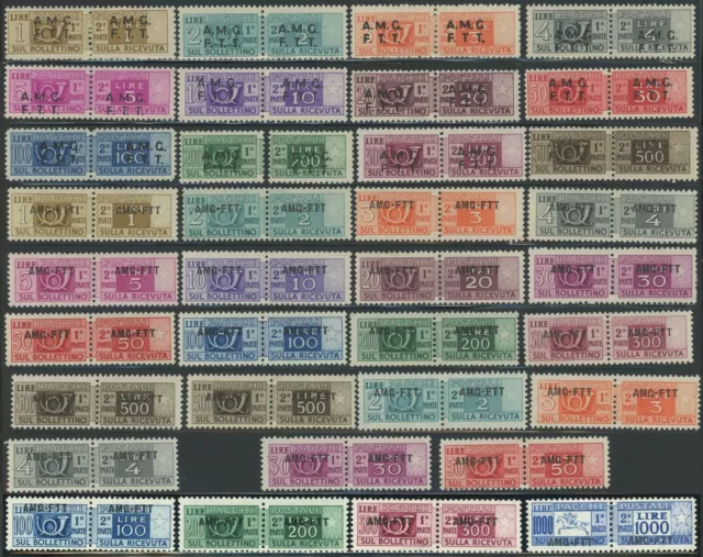 Italy TRIESTE #Q1-Q26 Occupation Parcel Post Stamps AMG FTT 1947-1954 Mint LH OG