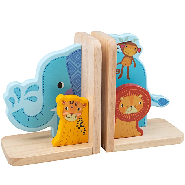 Bigjigs Toys Wooden Children's Bookends (Jungle Animals)