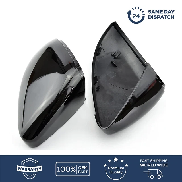 2pcs Gloss Black Door Wing Mirror Cover Caps Casing For VW Golf MK6 2009-2013 UK