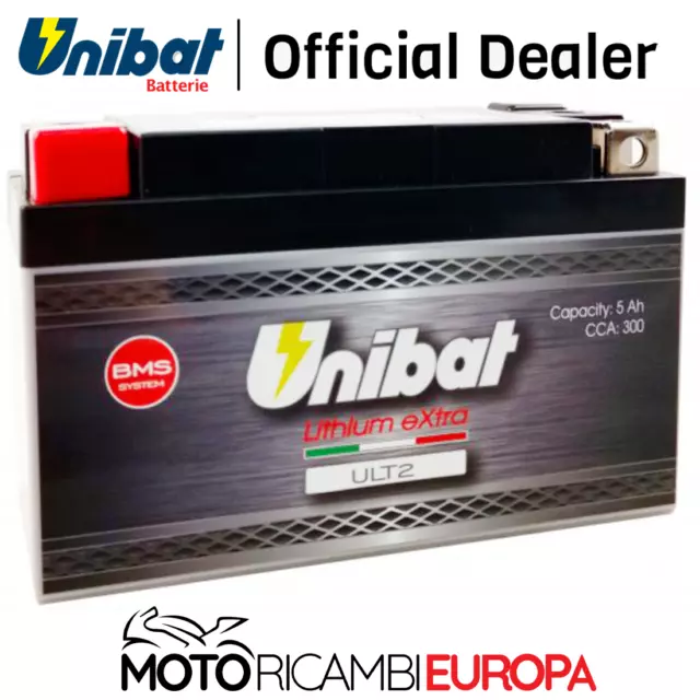 Batteria A Litio Unibat 12V 5Ah Ult-2 Triumph Speed Triple 1050 2005/2006