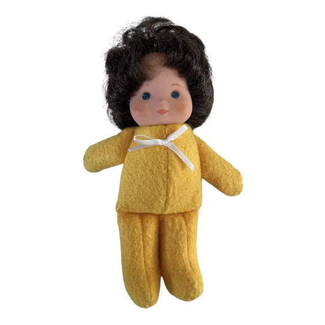 Fisher Price FORGET ME NOT Baby Doll Yellow Plush Brown Hair Vintage 1982 Toy