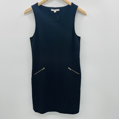 Banana Republic Womens Size XS Sleeveless Sheath Dress with Zippers Black $99