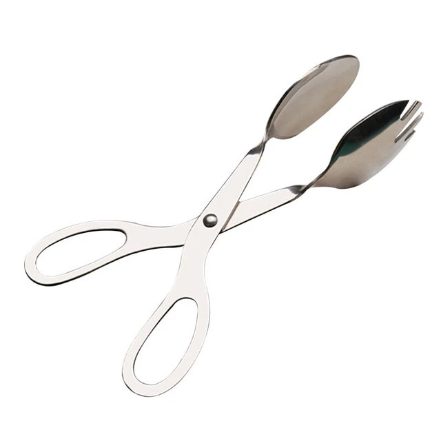 Food Serving Tongs Salad Holder Silicone Utensils Stainless Steel