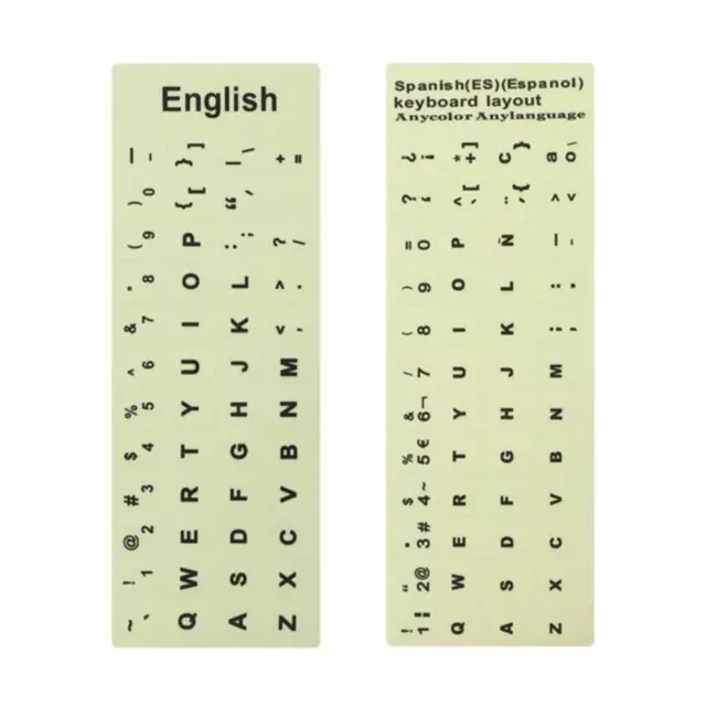 Spanish English Protective Film Keyboard Stickers Luminous Alphabet Layout