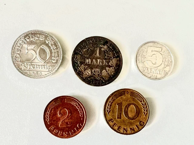 Münzsammlung (Konvolut) aus Nachlass (BRD - DDR) 5 Münzen