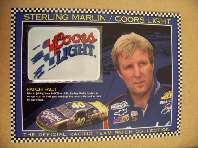 Official Racing Team Patch Sterling Marlin Coors Light W&W Willabee Ward