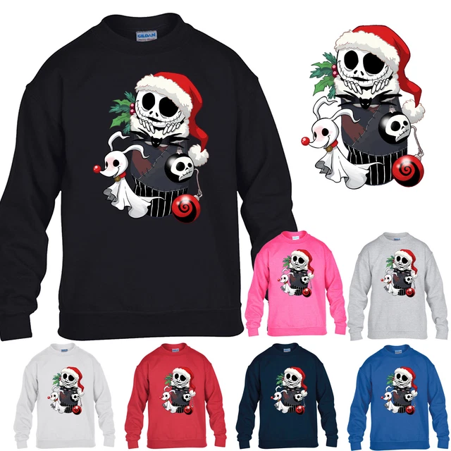 Felpa Jack Face Ragazzi Natale Funny Buon Natale Spaventoso Unisex Maglione Regalo
