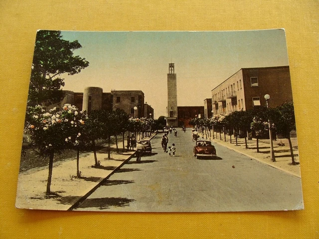 (FG.A44) SABAUDIA - CORSO VITTORIO EMANUELE II e TORRE CIVICA animata (vg 1954)