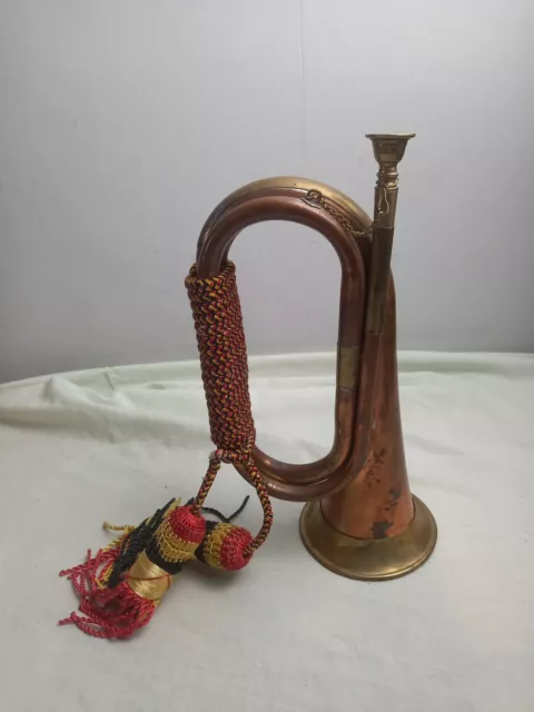 Vintage Brass & Copper Bugle w/ Tassels