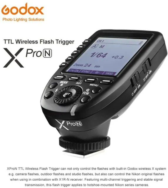 US Godox XPro-N 2.4G TTL Wireless Speedlite Camera Flash Trigger for Nikon 2