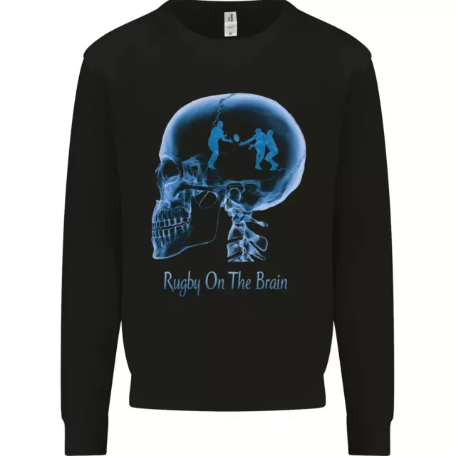 Rugby on the Brain Funny Union Player Mens Sweatshirt Jumper