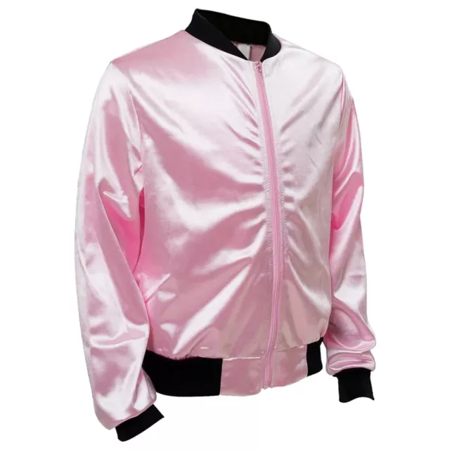 50s Grease Pink Lady Ladies Satin Jacket Fancy Dress Up Costume Cruise 1950 Coat 3