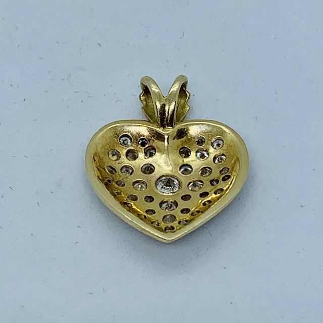 2.Ct Round Good Cut Moissanite Heart Women's Gift Pendant 14k Yellow Gold Plated 4