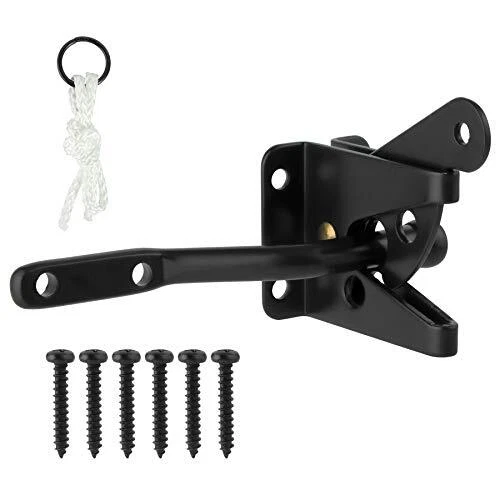 Upgrade Self-Locking Gate Latch for Wooden Fence Heavy Duty, Autom...