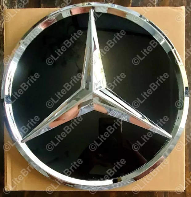 For Mercedes Benz GLC GLE GLS Star Mirror Gloss Black Grille Badge Emblem 20.5CM