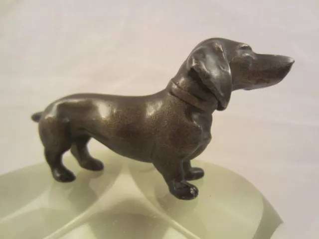 Tolle Dackel Hund Bronze Messing Metall Skulptur Figur Statue Vintage Alt Antik