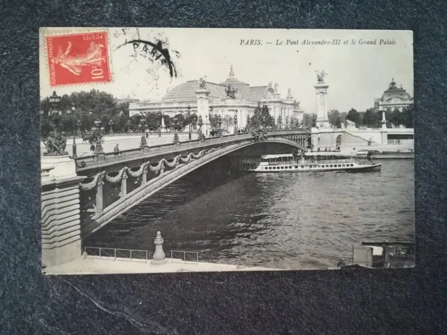 XH338 CPA Circa 1907 Paris - Bridge Alexandre III Large Palace - Boat