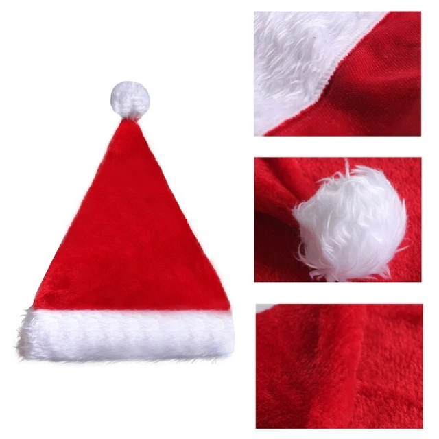SANTA HATS CHRISTMAS Hat with Lights Light Up Brim for Adults Party