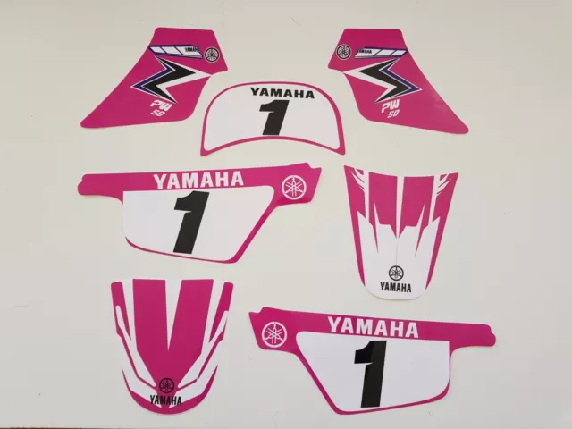 Kit Deco Fille MX YAMAHA PW 50 PW50 ROSE ORIGINE Piwi Qualité Premium