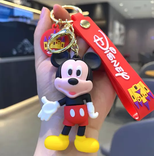 New Disney Mickey Mouse 3D PVC Handbags Bags Hanger Pendant Keychains Key Rings