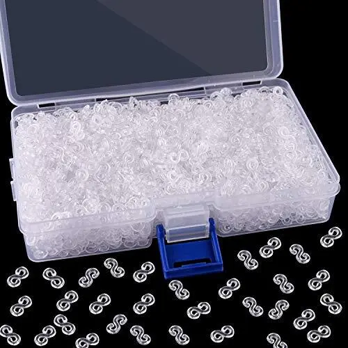 2000 piezas telar bandas de goma clips S clips cinta de plástico clips conectores kit de recarga