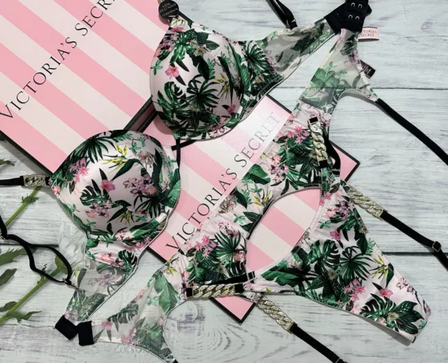 Victoria’s Secret Luxe Unlined Silver Chain Mail Plunge Demi Bra 32D