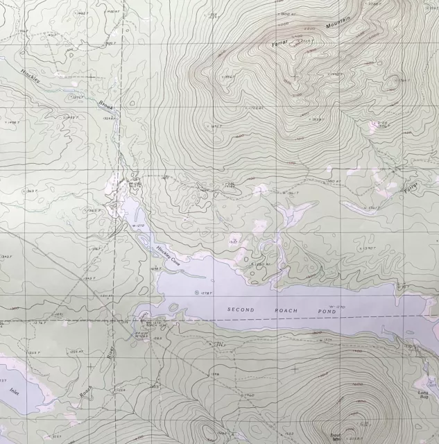 Map Farrar Mountain Maine 1988 Topographic Geo Survey 1:24000 27 x 22" TOPO4