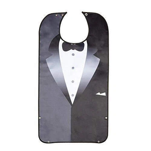 Comius Sharp Bavoir Imperméable pour Homme, 1 pièces Bavoir Adulte, Smoking Noir