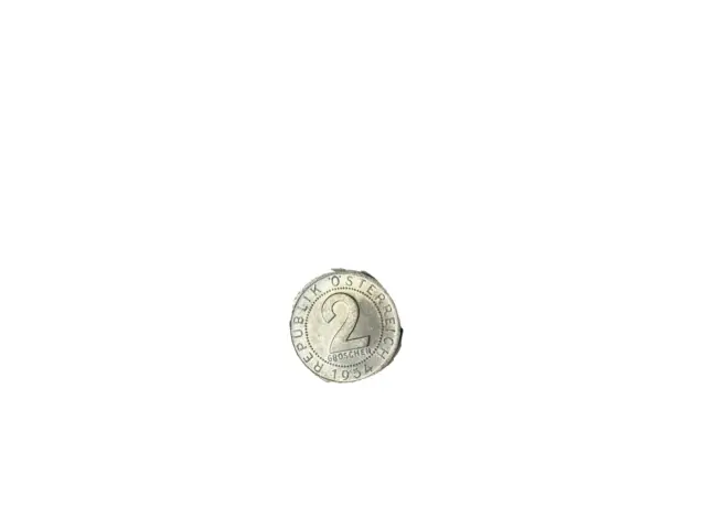 1954 Austria Republik "O" Osterreich 2 Groschen Aluminum Coin Buc