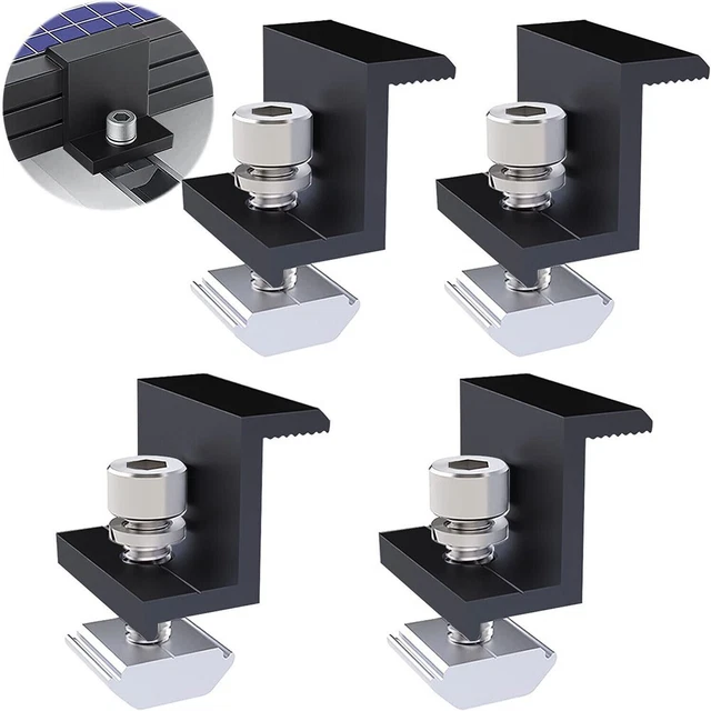 Panneau Solaire Soutien Pince Pièces Accessoires Alliage Aluminium Fin Montage