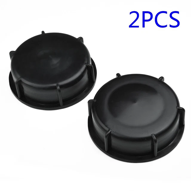 Tapones De Válvula Roscados DN80 S100x8 Para Contenedores IBC (pack De 2 Unidades). Material Plástico Resistente, Color Negro