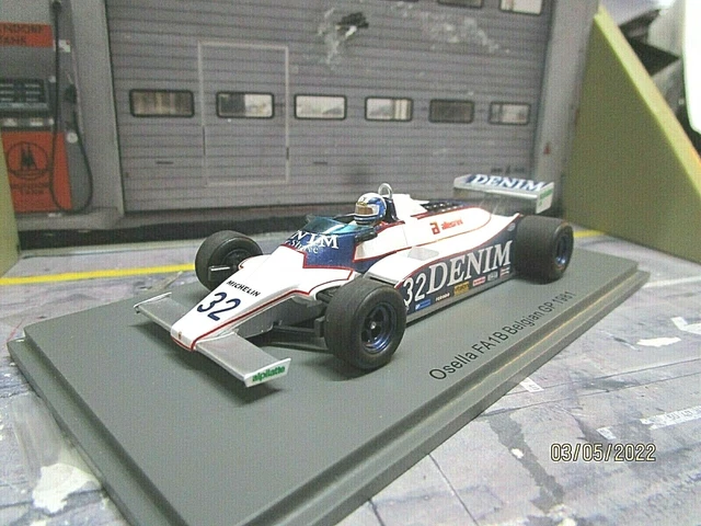 Miniature Spark 1/43 Osella FA1B N°32 – GP Belgique 1981 – Beppe Gabbiani (Prévente/Neuf)