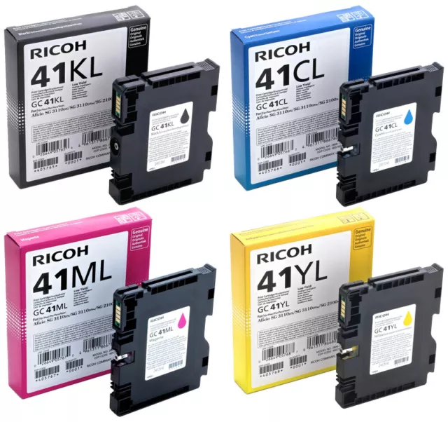 4x ORIGINAL PATRONEN GC-41L Ricoh Aficio SG2100N SG3100SNw SG3110DNw SG3110SFNw