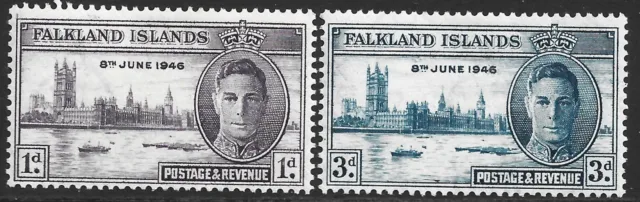 Falkland Islands 1946 KGVI Victory Set  SG.164/165  Mint (Hinged)