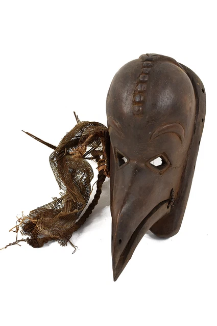 Chokwe Bird Mask with Moveable Jaw Angola African Art