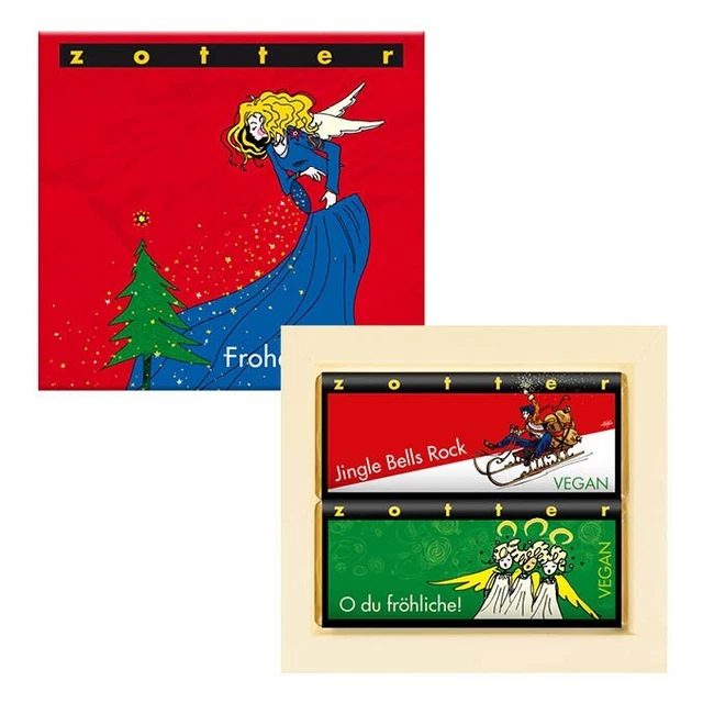 Zotter 02 Buona Festa 2x70 g cioccolato in cassetto regalo (100 g = 5,86 €)