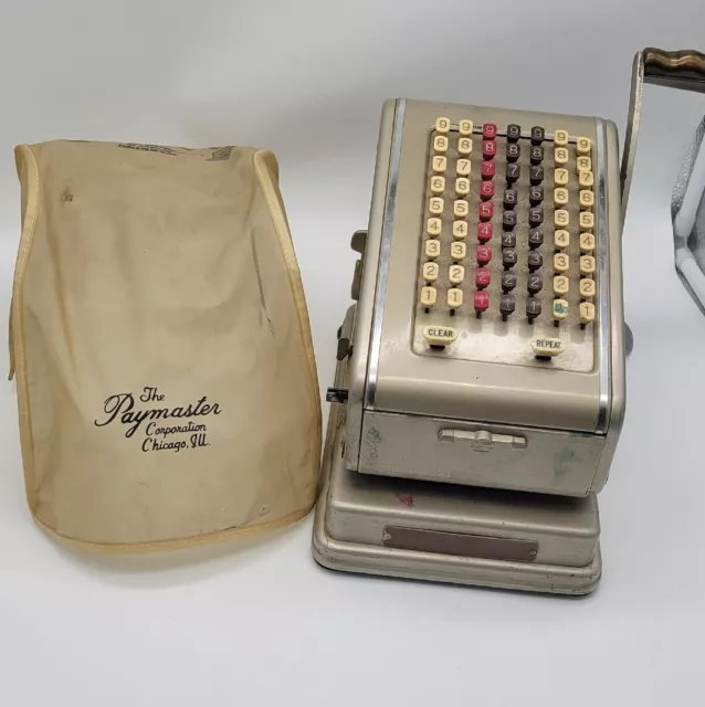 Paymaster Series 7000 Check Writer  Machine Gold Original Plastic Covering