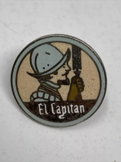 El Capitan Santa Fe Railroad Hat Lapel Enamel Pin Pinback Train RR Vintage